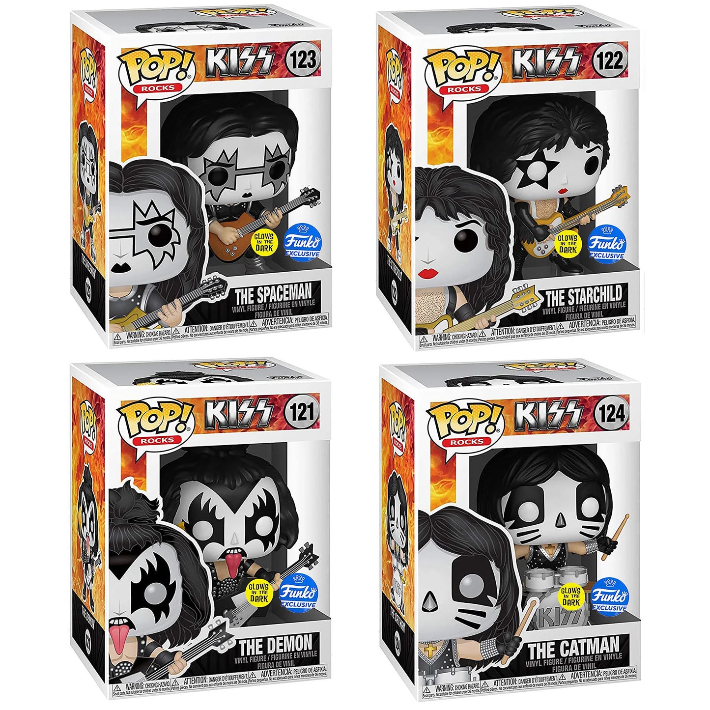Funko - Pop! Rocks Vinyl - Kiss Bundle (GITD)