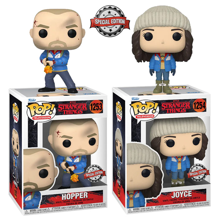 Funko - TV Pop! Vinyl - Stranger Things - Hopper and Joyce Bundle #1253 #1254