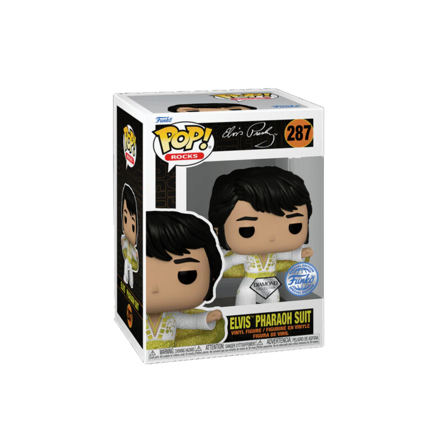 Funko - Pop! Rocks Vinyl - Elvis in Pharaoh Suit (Diamond) #287