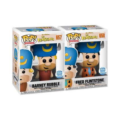 Funko - Animation Pop! Vinyl - The Flintstones - Barney Rubble and Fred Flintstone Bundle #657 #658