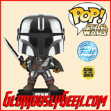 Funko - Star Wars Pop! Vinyl - The Mandalorian with Darksaber (GITD) #491